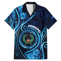 Personalised FSM Pohnpei Family Matching Mermaid Dress and Hawaiian Shirt Ocean Floral Pattern LT05 Dad's Shirt - Short Sleeve Blue - Polynesian Pride