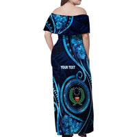 Personalised FSM Pohnpei Family Matching Off Shoulder Maxi Dress and Hawaiian Shirt Ocean Floral Pattern LT05 - Polynesian Pride