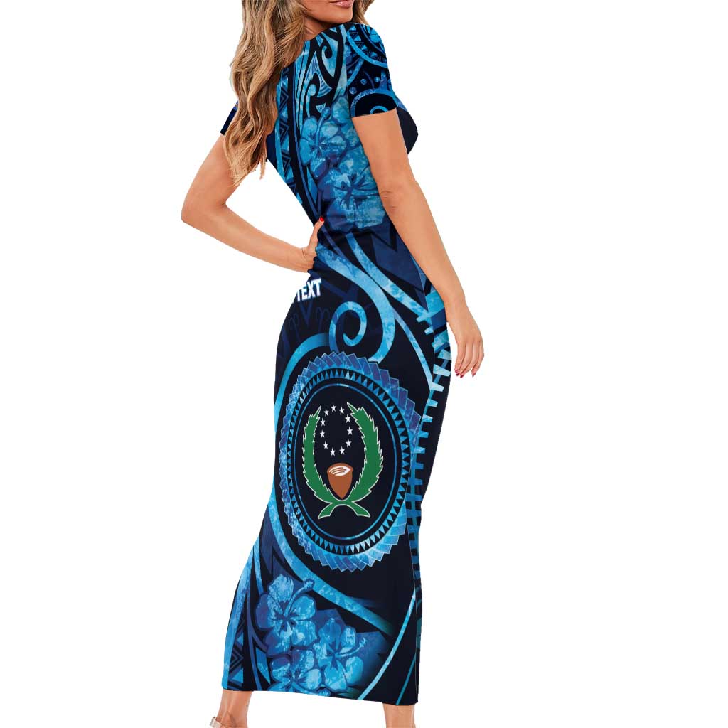 Personalised FSM Pohnpei Family Matching Short Sleeve Bodycon Dress and Hawaiian Shirt Ocean Floral Pattern LT05 - Polynesian Pride