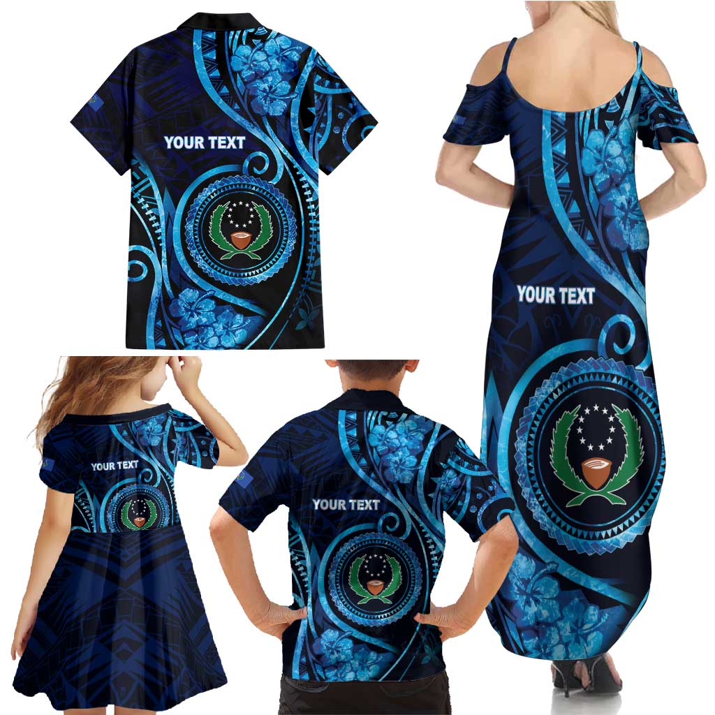 Personalised FSM Pohnpei Family Matching Summer Maxi Dress and Hawaiian Shirt Ocean Floral Pattern LT05 - Polynesian Pride