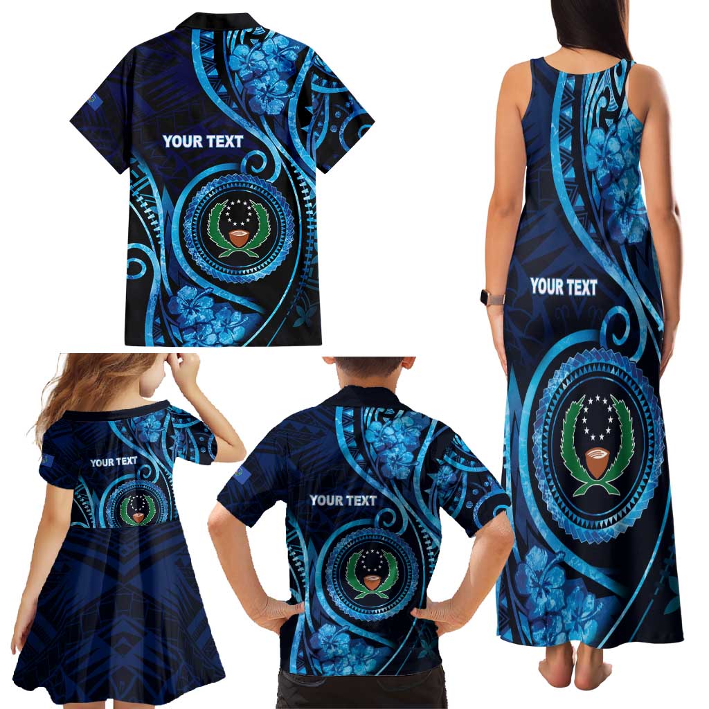 Personalised FSM Pohnpei Family Matching Tank Maxi Dress and Hawaiian Shirt Ocean Floral Pattern LT05 - Polynesian Pride