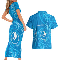 Personalised FSM Yap Couples Matching Short Sleeve Bodycon Dress and Hawaiian Shirt Ocean Floral Pattern LT05 - Polynesian Pride