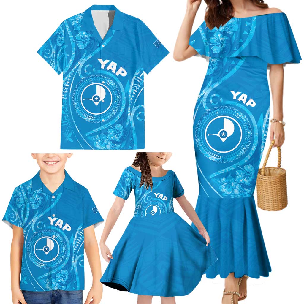 Personalised FSM Yap Family Matching Mermaid Dress and Hawaiian Shirt Ocean Floral Pattern LT05 - Polynesian Pride