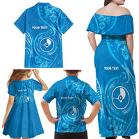Personalised FSM Yap Family Matching Off Shoulder Maxi Dress and Hawaiian Shirt Ocean Floral Pattern LT05 - Polynesian Pride