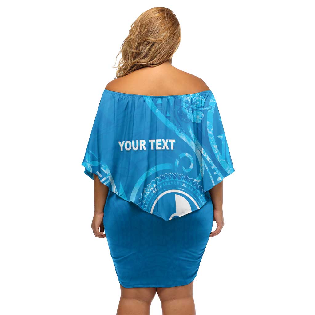 Personalised FSM Yap Family Matching Off Shoulder Short Dress and Hawaiian Shirt Ocean Floral Pattern LT05 - Polynesian Pride