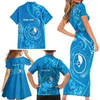 Personalised FSM Yap Family Matching Short Sleeve Bodycon Dress and Hawaiian Shirt Ocean Floral Pattern LT05 - Polynesian Pride