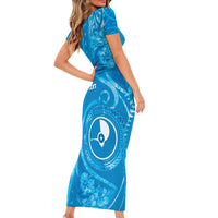 Personalised FSM Yap Family Matching Short Sleeve Bodycon Dress and Hawaiian Shirt Ocean Floral Pattern LT05 - Polynesian Pride