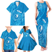 Personalised FSM Yap Family Matching Tank Maxi Dress and Hawaiian Shirt Ocean Floral Pattern LT05 - Polynesian Pride