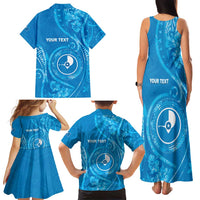 Personalised FSM Yap Family Matching Tank Maxi Dress and Hawaiian Shirt Ocean Floral Pattern LT05 - Polynesian Pride