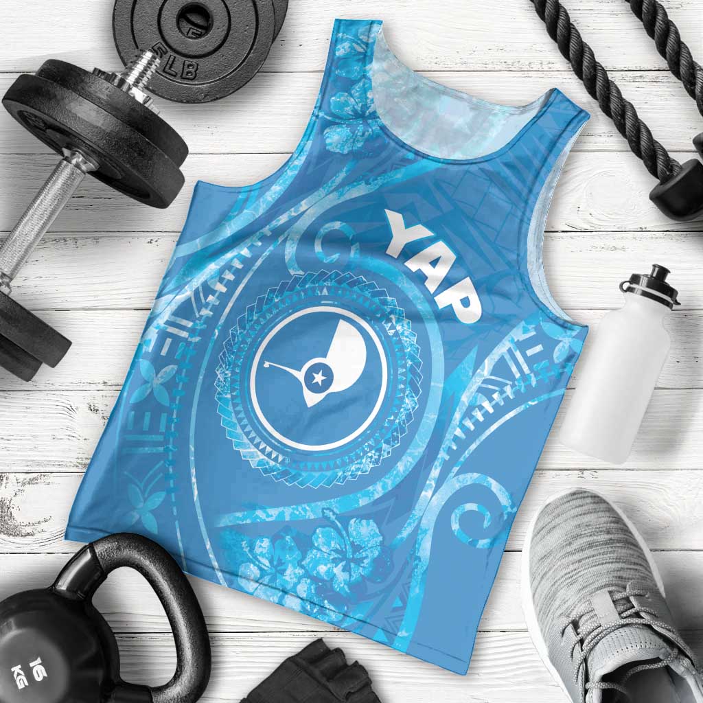 Personalised FSM Yap Men Tank Top Ocean Floral Pattern