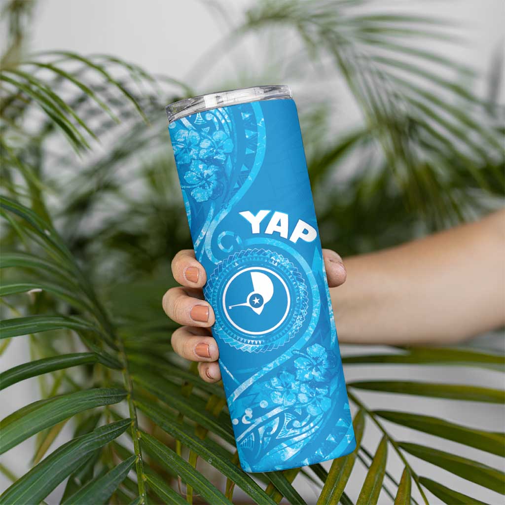 Personalised FSM Yap Skinny Tumbler Ocean Floral Pattern