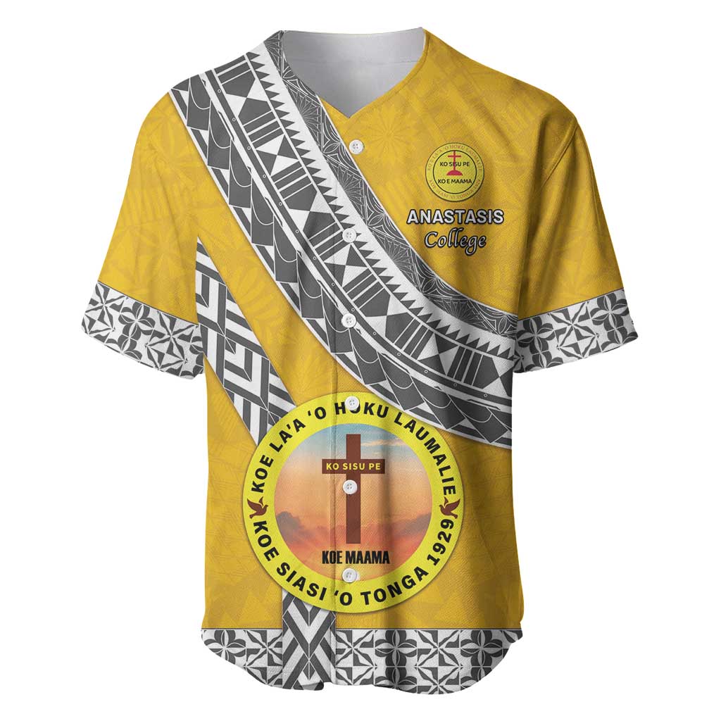 Personalised Anastasis College Baseball Jersey Tonga Unique Style - Polynesian Pride
