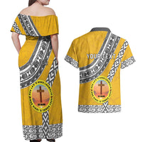 Personalised Anastasis College Couples Matching Off Shoulder Maxi Dress and Hawaiian Shirt Tonga Unique Style LT05 - Polynesian Pride