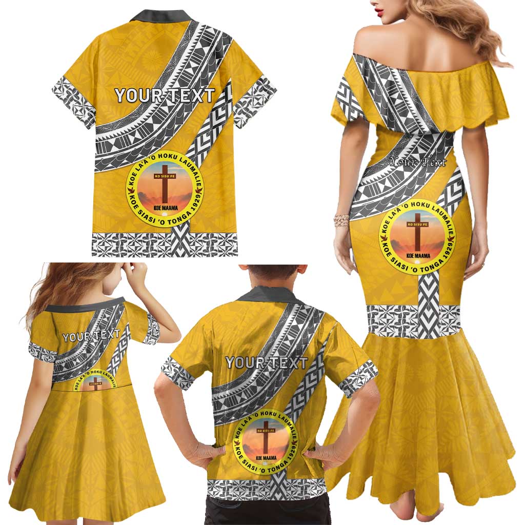 Personalised Anastasis College Family Matching Mermaid Dress and Hawaiian Shirt Tonga Unique Style LT05 - Polynesian Pride