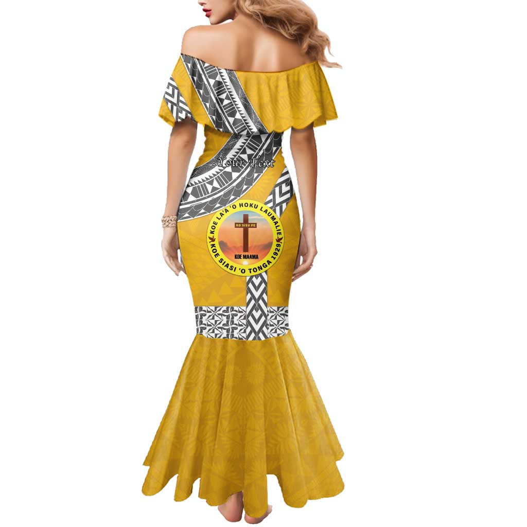Personalised Anastasis College Family Matching Mermaid Dress and Hawaiian Shirt Tonga Unique Style LT05 - Polynesian Pride