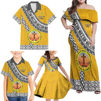 Personalised Anastasis College Family Matching Off Shoulder Maxi Dress and Hawaiian Shirt Tonga Unique Style LT05 - Polynesian Pride