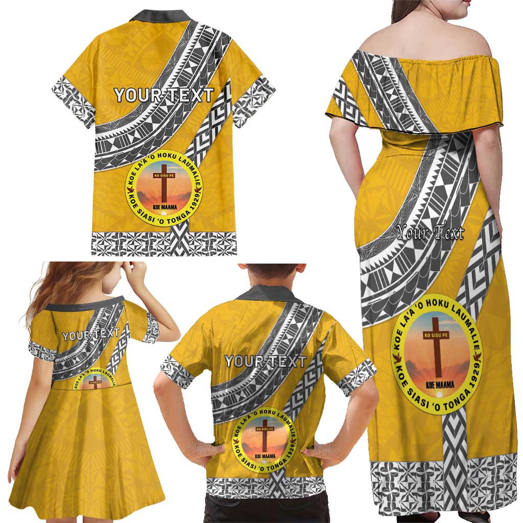 Personalised Anastasis College Family Matching Off Shoulder Maxi Dress and Hawaiian Shirt Tonga Unique Style LT05 - Polynesian Pride