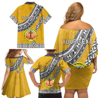 Personalised Anastasis College Family Matching Off Shoulder Short Dress and Hawaiian Shirt Tonga Unique Style LT05 - Polynesian Pride