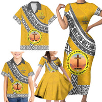 Personalised Anastasis College Family Matching Short Sleeve Bodycon Dress and Hawaiian Shirt Tonga Unique Style LT05 - Polynesian Pride