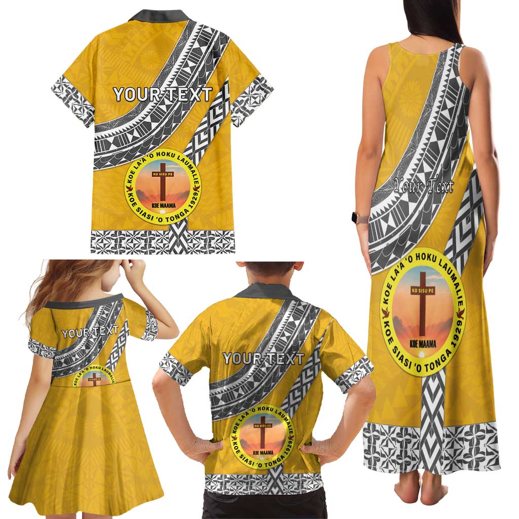 Personalised Anastasis College Family Matching Tank Maxi Dress and Hawaiian Shirt Tonga Unique Style LT05 - Polynesian Pride