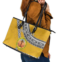 Personalised Anastasis College Leather Tote Bag Tonga Unique Style - Polynesian Pride