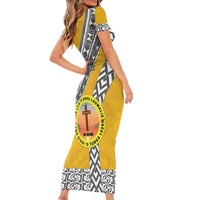 Personalised Anastasis College Short Sleeve Bodycon Dress Tonga Unique Style LT05 - Polynesian Pride