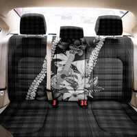 Hawaii Ukulele Back Car Seat Cover Tropical Flowers With Palaka Effect Black Version - Polynesian Pride