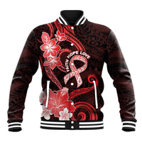 Heart Health Awareness Baseball Jacket Warrior Wears Red Polynesian Style