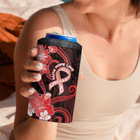 Heart Health Awareness 4 in 1 Can Cooler Tumbler Warrior Wears Red Polynesian Style