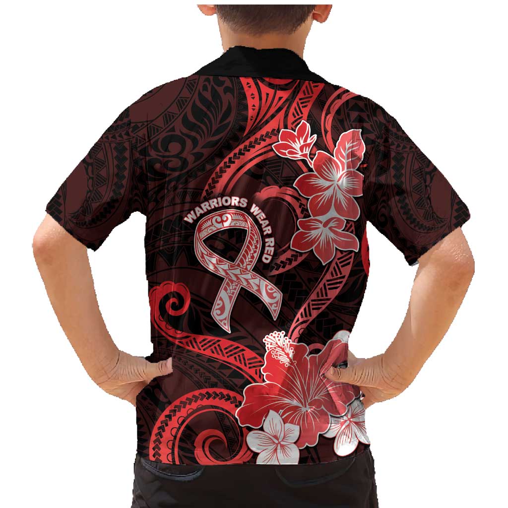 Heart Health Awareness Family Matching Mermaid Dress and Hawaiian Shirt Warrior Wears Red Polynesian Style LT05 - Polynesian Pride