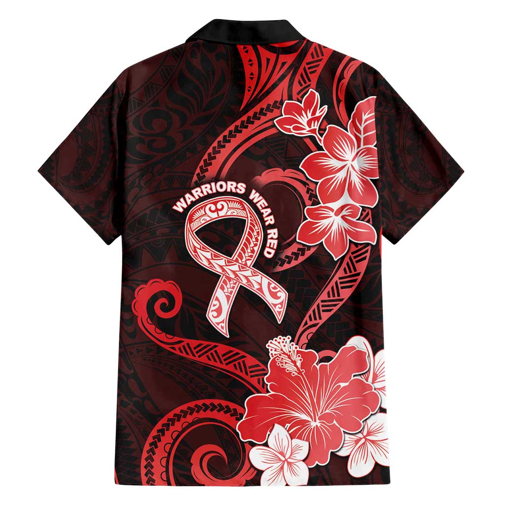 Heart Health Awareness Family Matching Off Shoulder Maxi Dress and Hawaiian Shirt Warrior Wears Red Polynesian Style LT05 - Polynesian Pride