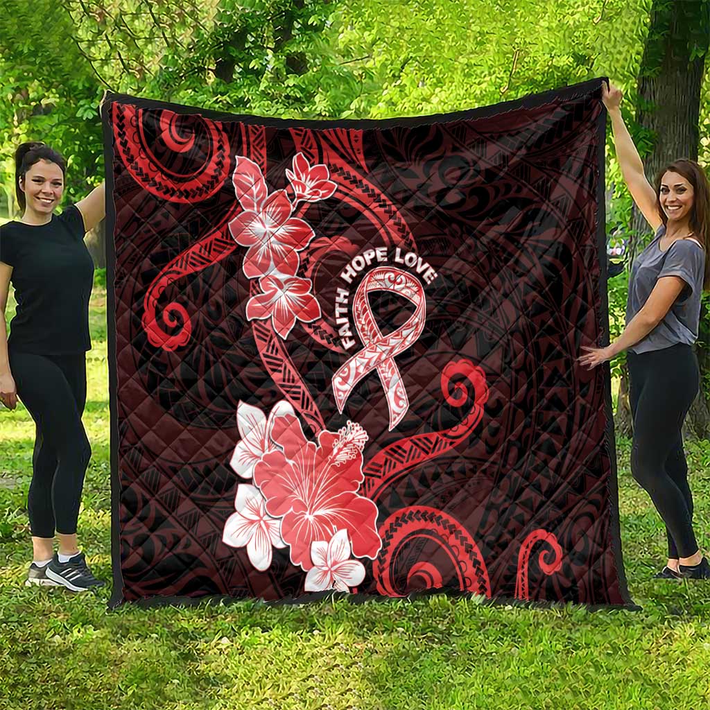 Heart Health Awareness Quilt Warrior Wears Red Polynesian Style LT05 - Polynesian Pride