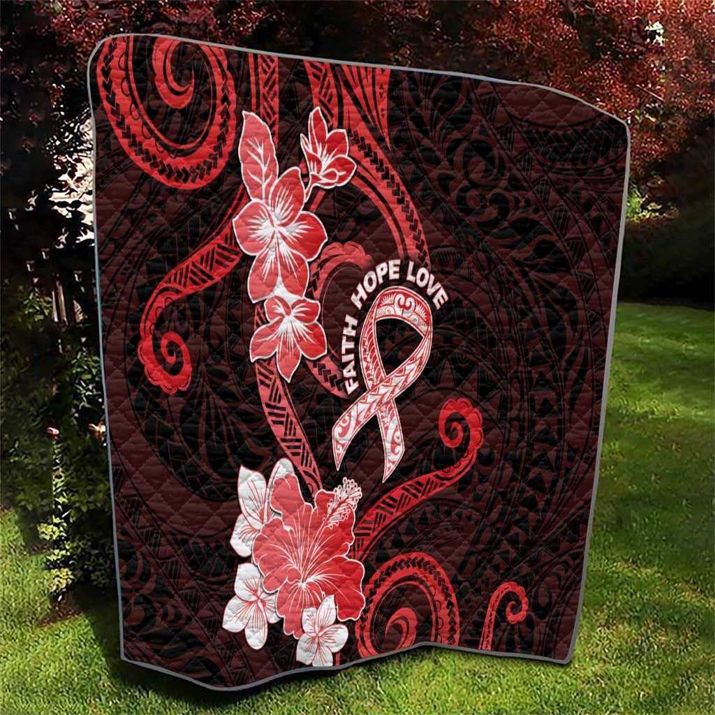 Heart Health Awareness Quilt Warrior Wears Red Polynesian Style LT05 - Polynesian Pride