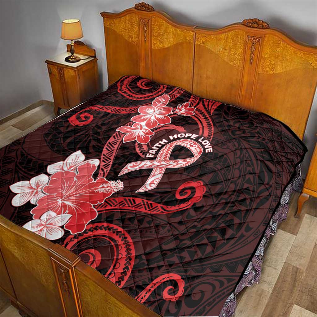 Heart Health Awareness Quilt Warrior Wears Red Polynesian Style LT05 - Polynesian Pride