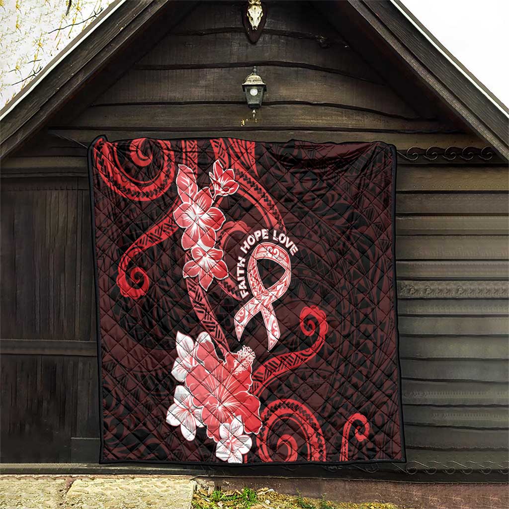 Heart Health Awareness Quilt Warrior Wears Red Polynesian Style LT05 - Polynesian Pride