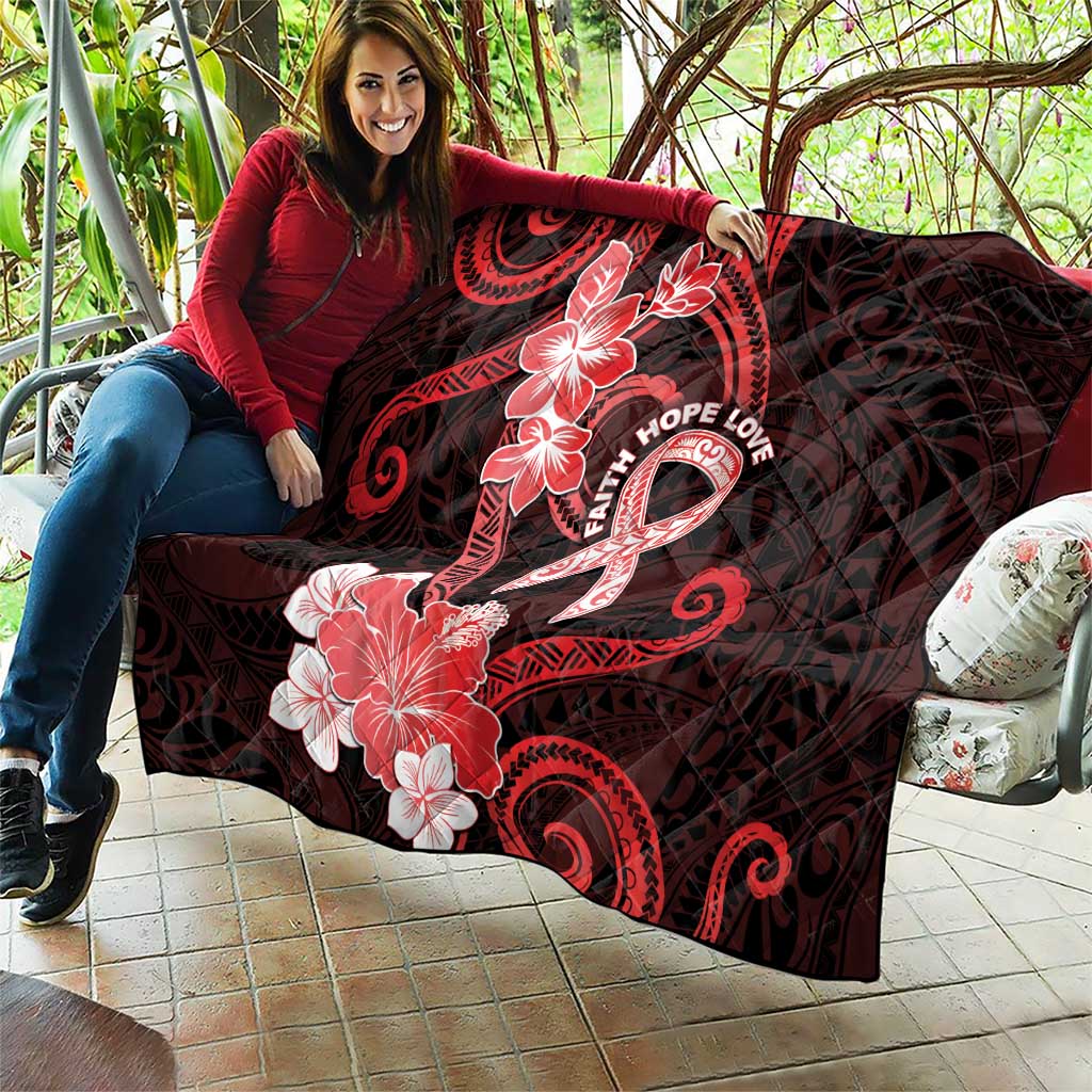 Heart Health Awareness Quilt Warrior Wears Red Polynesian Style LT05 - Polynesian Pride