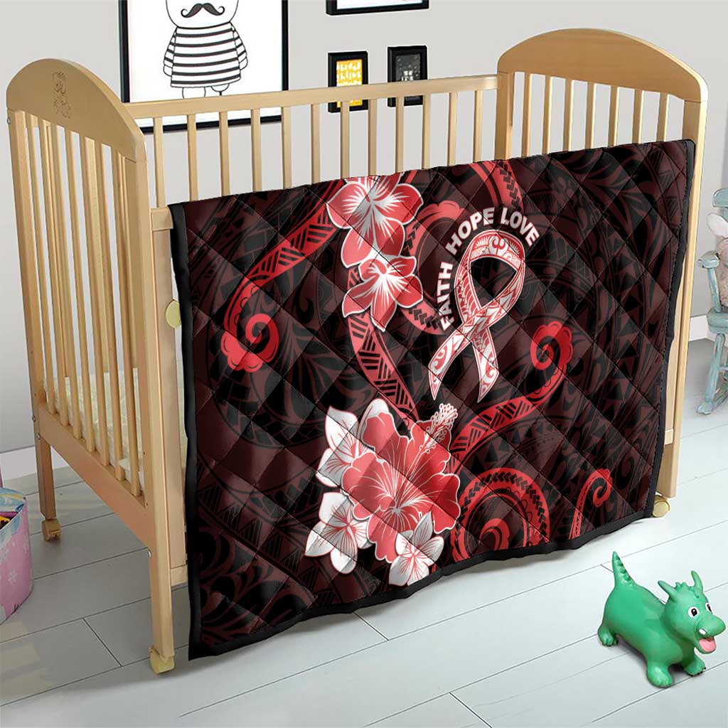 Heart Health Awareness Quilt Warrior Wears Red Polynesian Style LT05 - Polynesian Pride