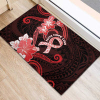 Heart Health Awareness Rubber Doormat Warrior Wears Red Polynesian Style