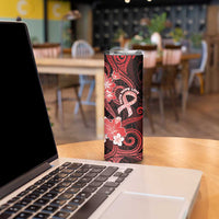 Heart Health Awareness Skinny Tumbler Warrior Wears Red Polynesian Style