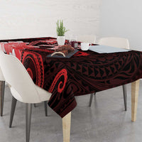 Heart Health Awareness Tablecloth Warrior Wears Red Polynesian Style