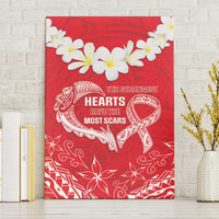 Heart Health Awareness Canvas Wall Art Polynesian Red Ribbon