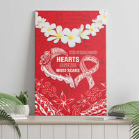Heart Health Awareness Canvas Wall Art Polynesian Red Ribbon