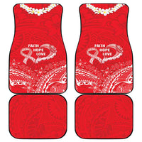 Heart Health Awareness Car Mats Polynesian Red Ribbon