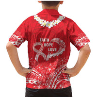 Heart Health Awareness Family Matching Mermaid Dress and Hawaiian Shirt Polynesian Red Ribbon LT05 - Polynesian Pride