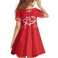 Heart Health Awareness Family Matching Off Shoulder Maxi Dress and Hawaiian Shirt Polynesian Red Ribbon LT05 - Polynesian Pride