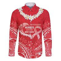 Heart Health Awareness Family Matching Puletasi and Hawaiian Shirt Polynesian Red Ribbon