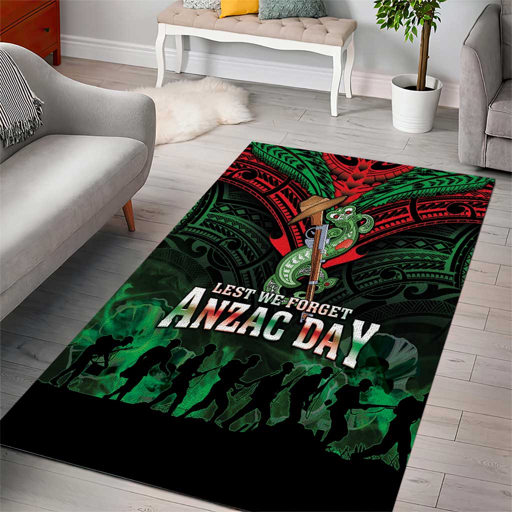 New Zealand ANZAC Day Area Rug Aotearoa Hei Tiki