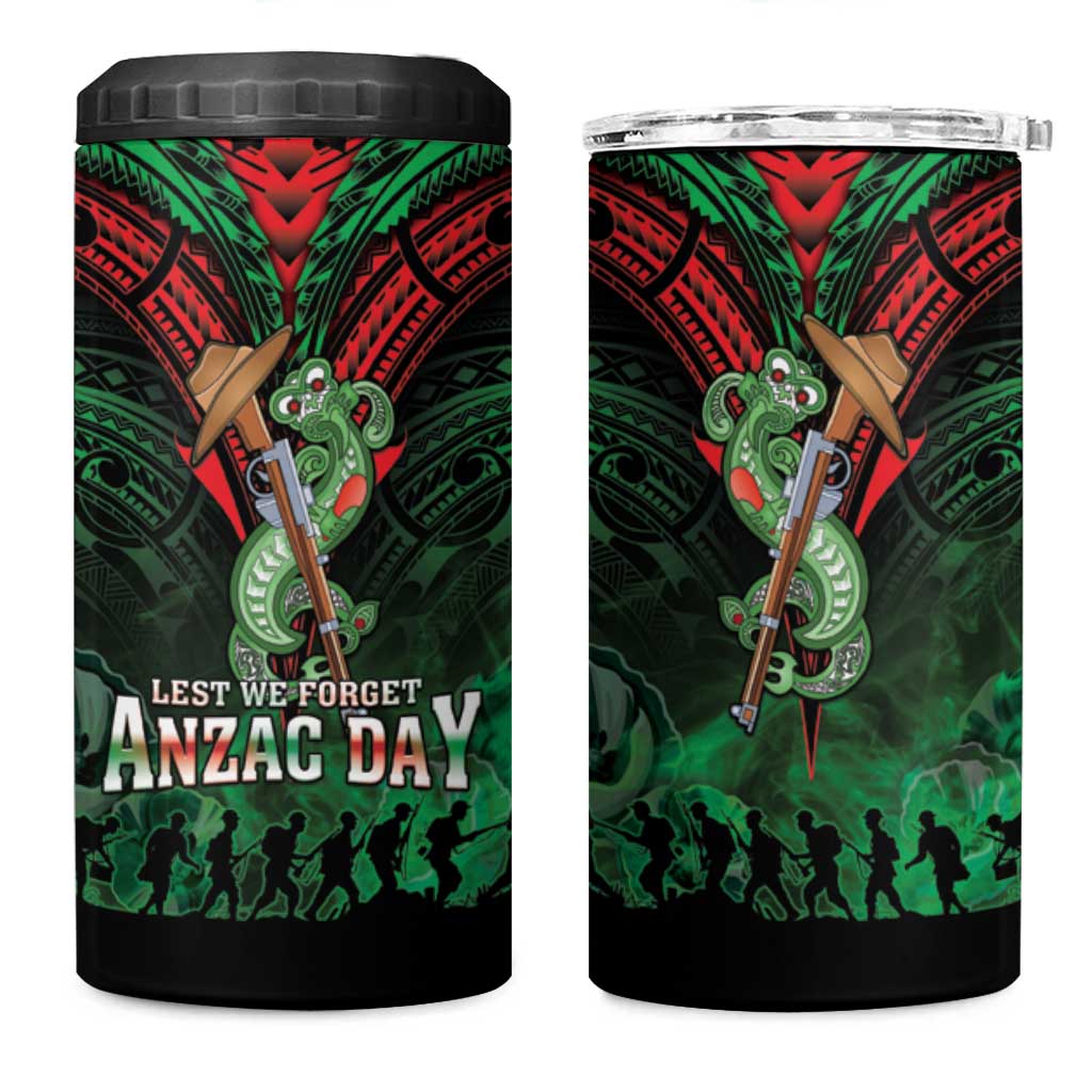 New Zealand ANZAC Day 4 in 1 Can Cooler Tumbler Aotearoa Hei Tiki LT05 One Size: 16 oz Green - Polynesian Pride