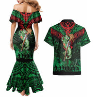 New Zealand ANZAC Day Couples Matching Mermaid Dress and Hawaiian Shirt Aotearoa Hei Tiki LT05 - Polynesian Pride
