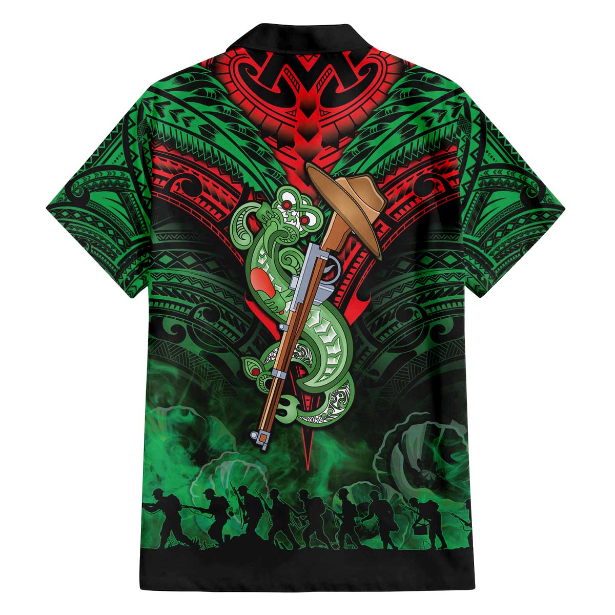 New Zealand ANZAC Day Family Matching Off The Shoulder Long Sleeve Dress and Hawaiian Shirt Aotearoa Hei Tiki LT05 - Polynesian Pride